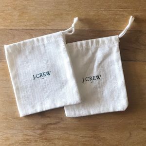 2 Small J. Crew Mini Dust Bag Jewelry Pouches Bags